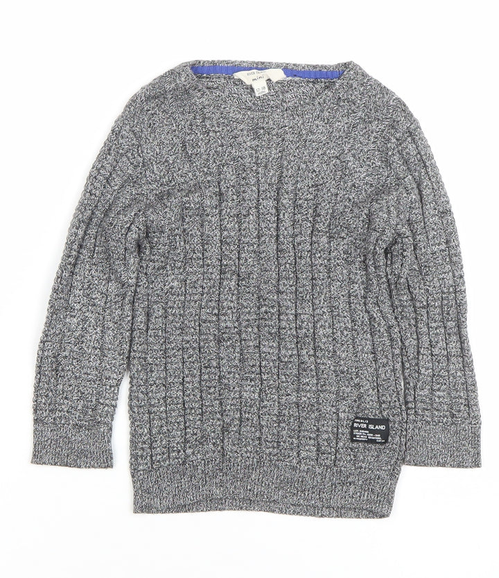 River Island Mini Grey Knit Pullover Jumper 12-18 Months Unisex Baby