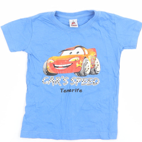 Texmania Boys Blue Cars Graphic Cotton T-Shirt 0-3 Months