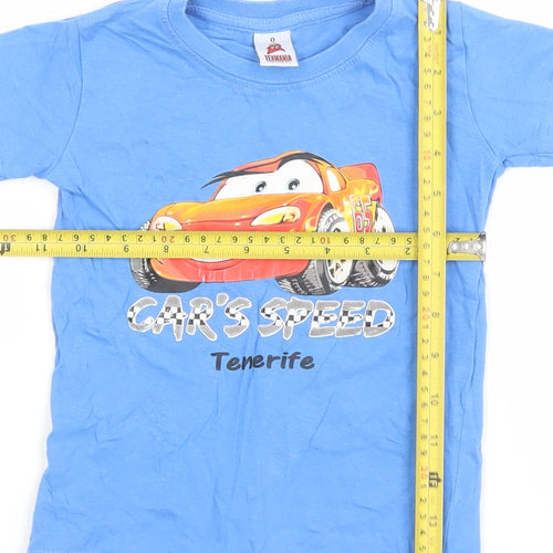 Texmania Boys Blue Cars Graphic Cotton T-Shirt 0-3 Months