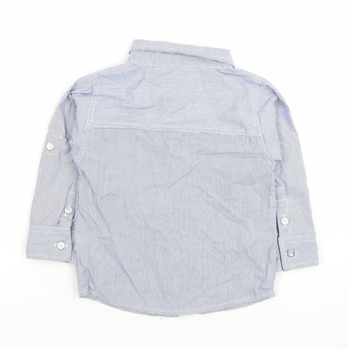 U.S. Polo Assn. Boys Blue Striped Button-Up Shirt 2 Years Long Sleeve