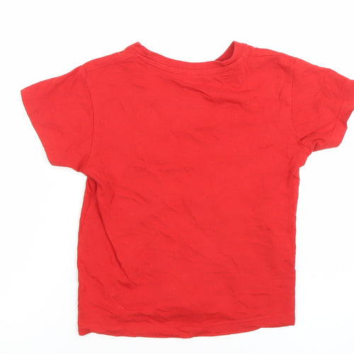 Roly Boys Red Mickey Mouse Disney T-Shirt 5-6 Years Short Sleeve Cotton