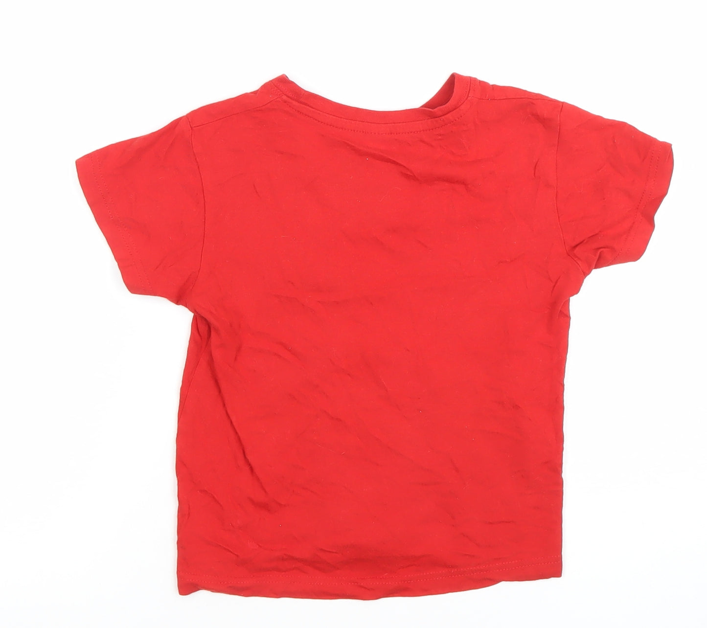 Roly Boys Red Mickey Mouse Disney T-Shirt 5-6 Years Short Sleeve Cotton