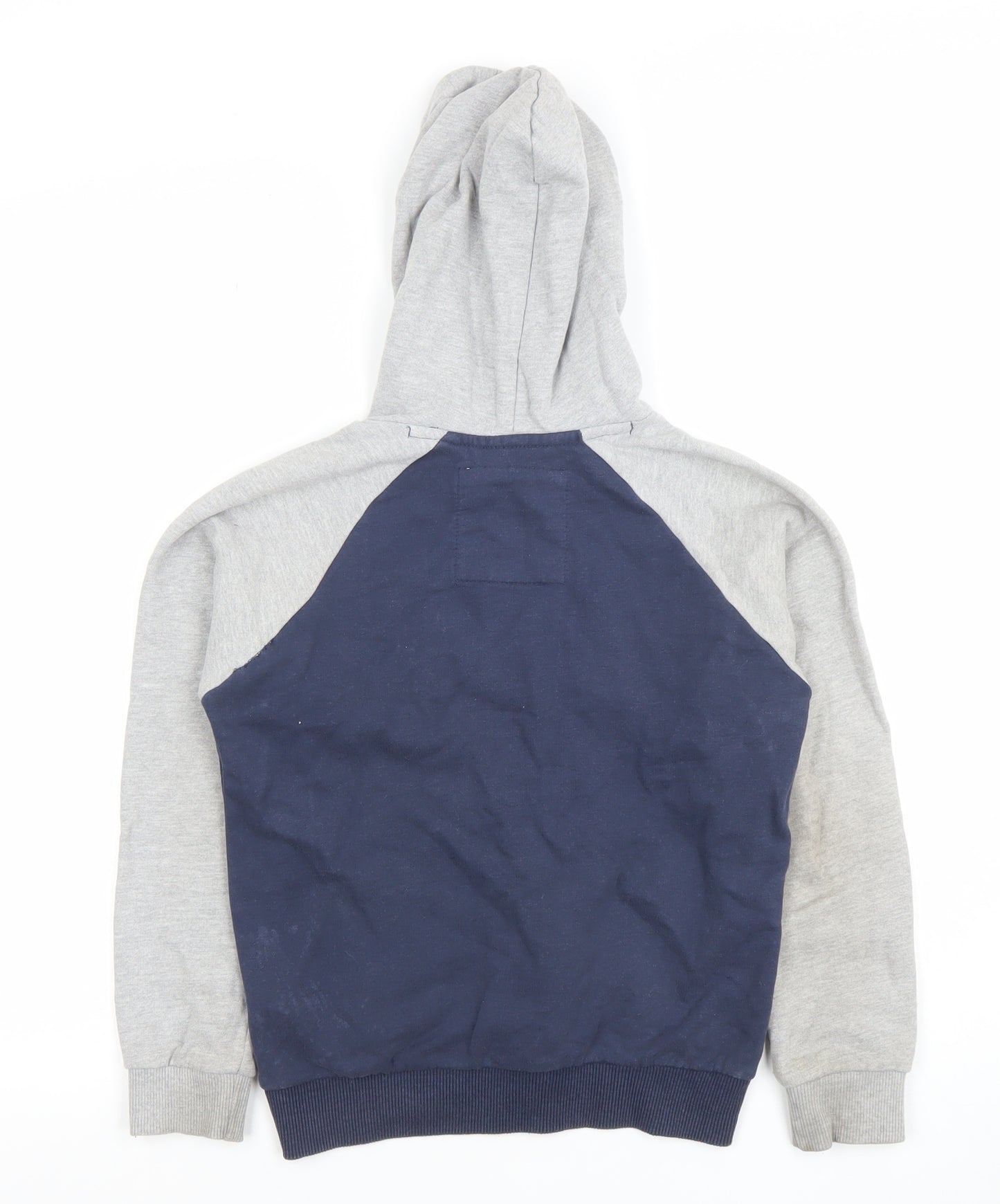 SoulCal & Co Boys Navy Grey Pullover Hoodie Age 9-10 Years Cotton Blend