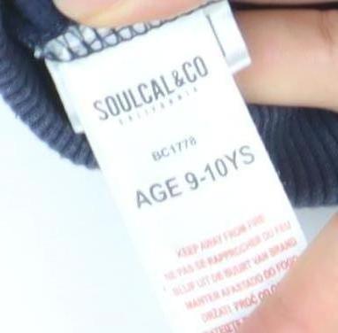 SoulCal & Co Boys Navy Grey Pullover Hoodie Age 9-10 Years Cotton Blend