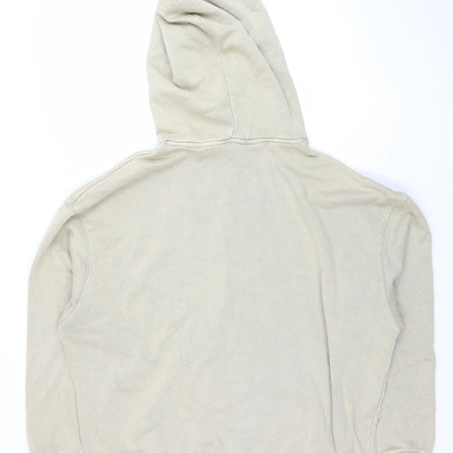 Pull & Bear Women Beige Pullover Hoodie L Graphic Cotton Blend