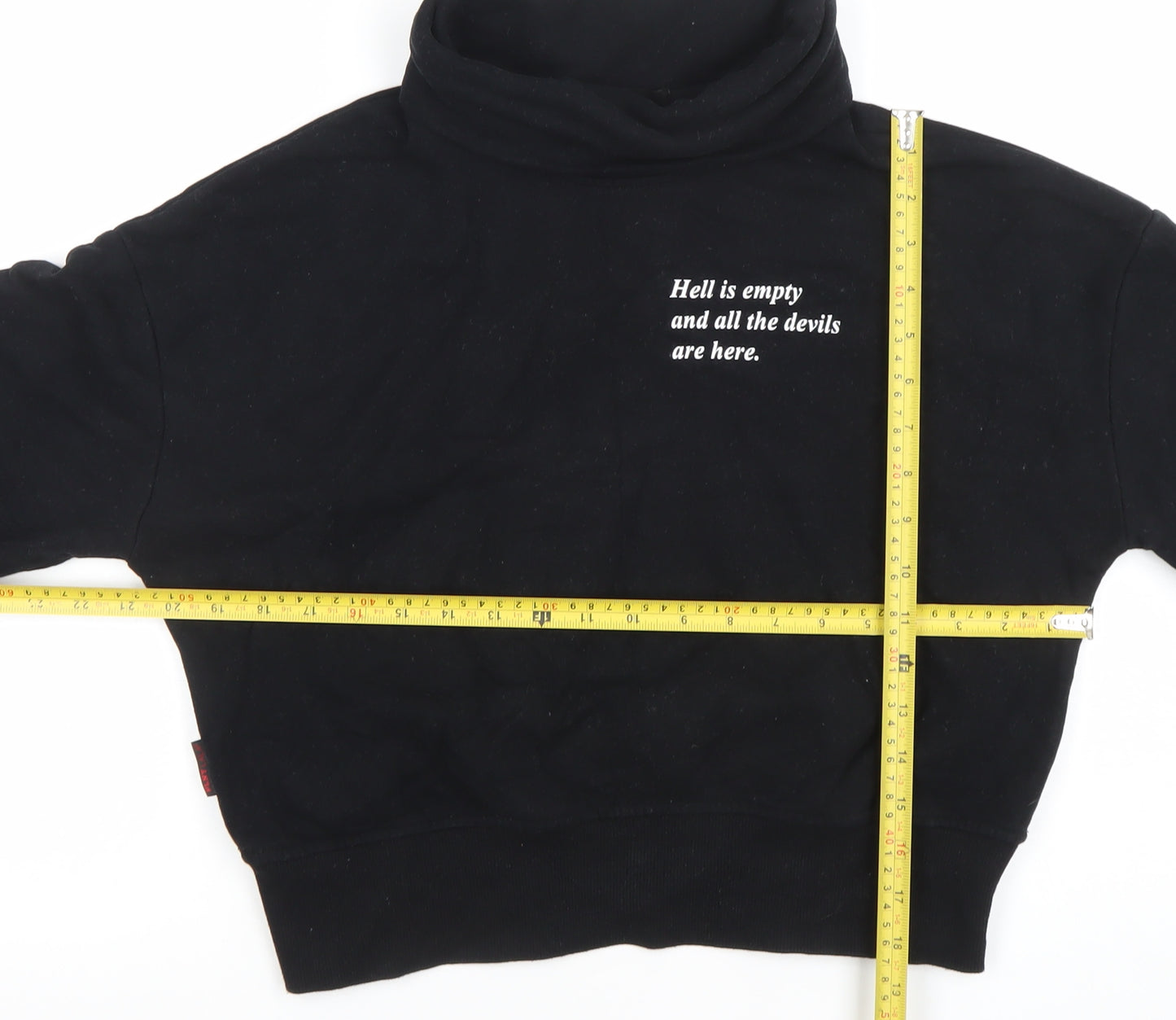 PLNY LALA Womens Black XS Pullover Sweatshirt with Quote Print