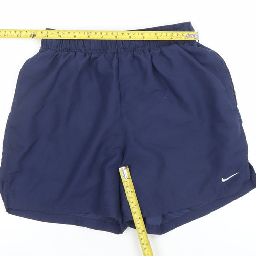 Nike Boys Blue Small Athletic Running Shorts Elastic Waist 100% Polyester