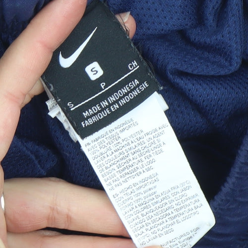 Nike Boys Blue Small Athletic Running Shorts Elastic Waist 100% Polyester