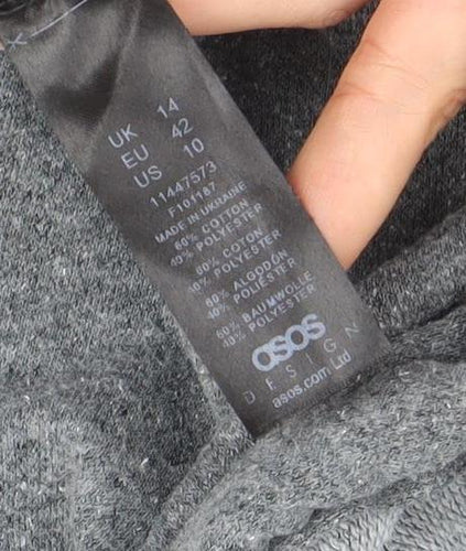 ASOS Women Grey Size 14 Pullover Hoodie Lightweight Casual