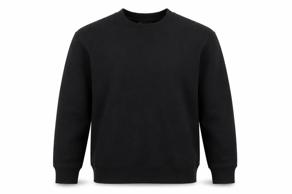 Front view of Zara Men's Black Crew Neck Sweatshirt, size S, Regular Fit
