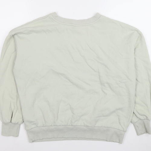 H&M Women’s Beige Pullover Sweatshirt XS Regular Fit Casual Crew Neck
