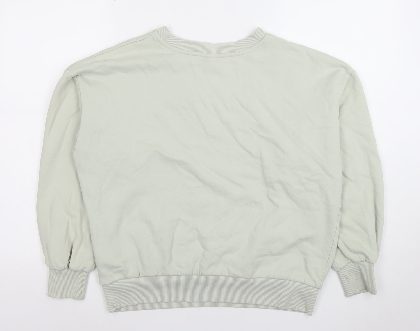 H&M Women’s Beige Pullover Sweatshirt XS Regular Fit Casual Crew Neck