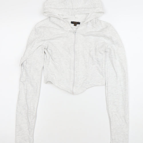Rising Women’s Light Grey Full Zip Hoodie XS/S Cotton Blend