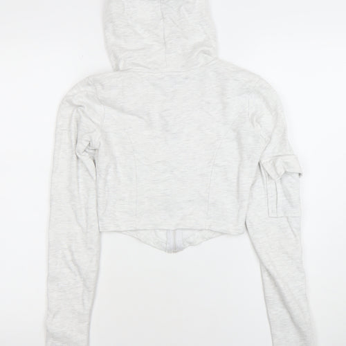 Rising Women’s Light Grey Full Zip Hoodie XS/S Cotton Blend