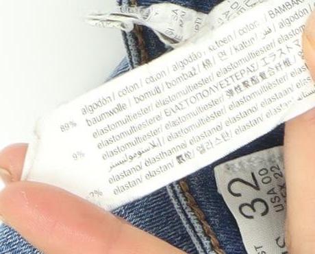 Stradivarius Women Blue Skinny Super High Waist Distressed Jeans UK 4