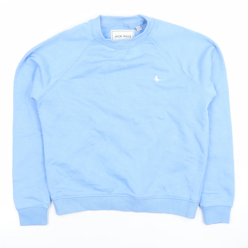 Jack Wills Women Blue Crew Neck Long Sleeve Pullover Sweatshirt UK 4