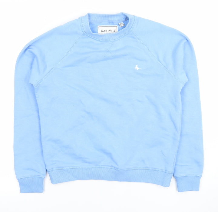 Jack Wills Women Blue Crew Neck Long Sleeve Pullover Sweatshirt UK 4
