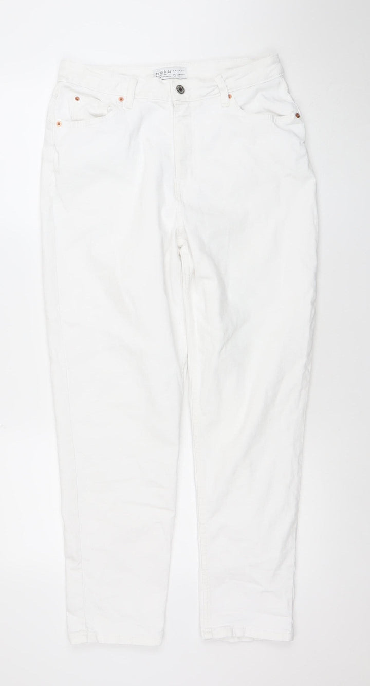Primark Women’s White Straight Leg Mid Rise Jeans Size 12