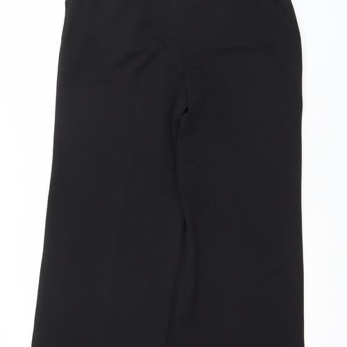 F&F Women Black UK 12 Cropped Trousers Elastic Waist Gold Rings