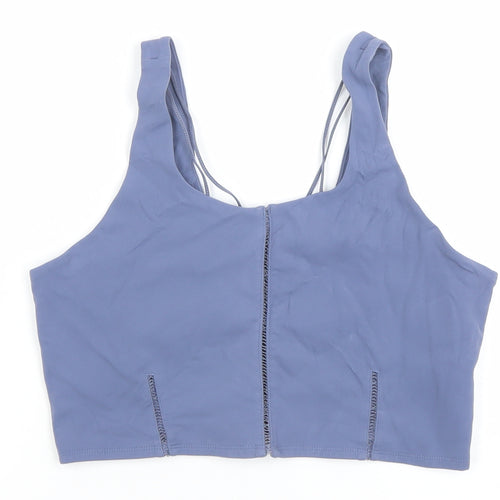 Nike Women Blue Dri-FIT Cropped Tank Top L Lightweight Stretch Gym