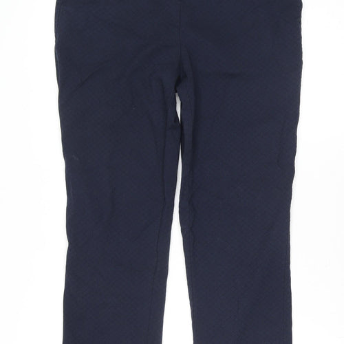 Gallery Women’s Blue Cropped Textured Trousers Size M