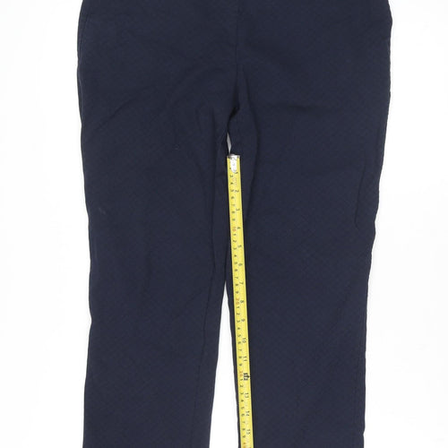 Gallery Women’s Blue Cropped Textured Trousers Size M