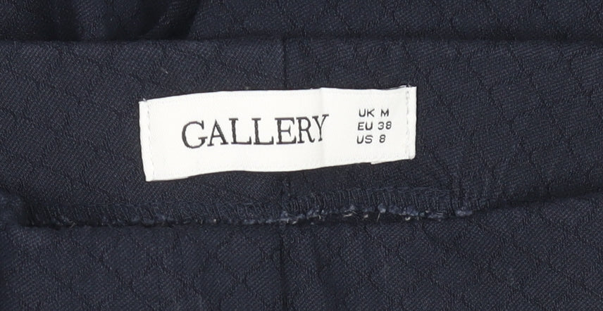 Gallery Women’s Blue Cropped Textured Trousers Size M