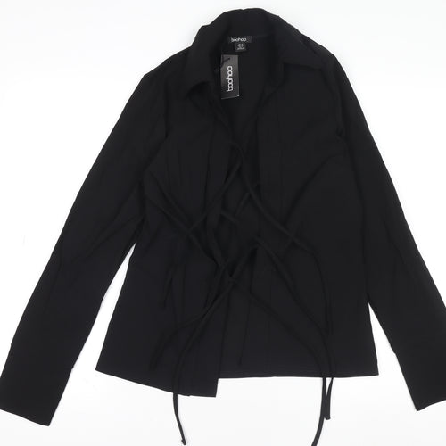 Boohoo Women’s Black Size 10 Long Sleeve Slim Fit Suit Top