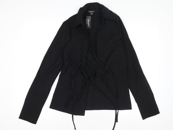 Boohoo Women’s Black Size 10 Long Sleeve Slim Fit Suit Top