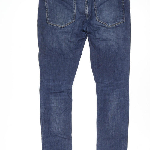 River Island Men’s Blue Distressed Skinny Fit Jeans 32R