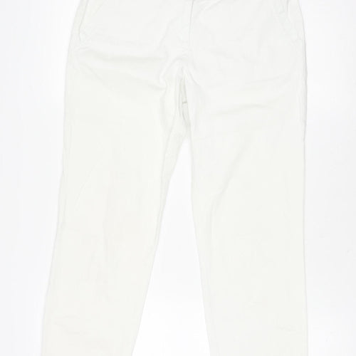 Wallis Women White Slim Fit Capri Jeans Size 8 Stretch Cotton