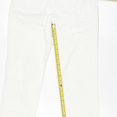 Wallis Women White Slim Fit Capri Jeans Size 8 Stretch Cotton