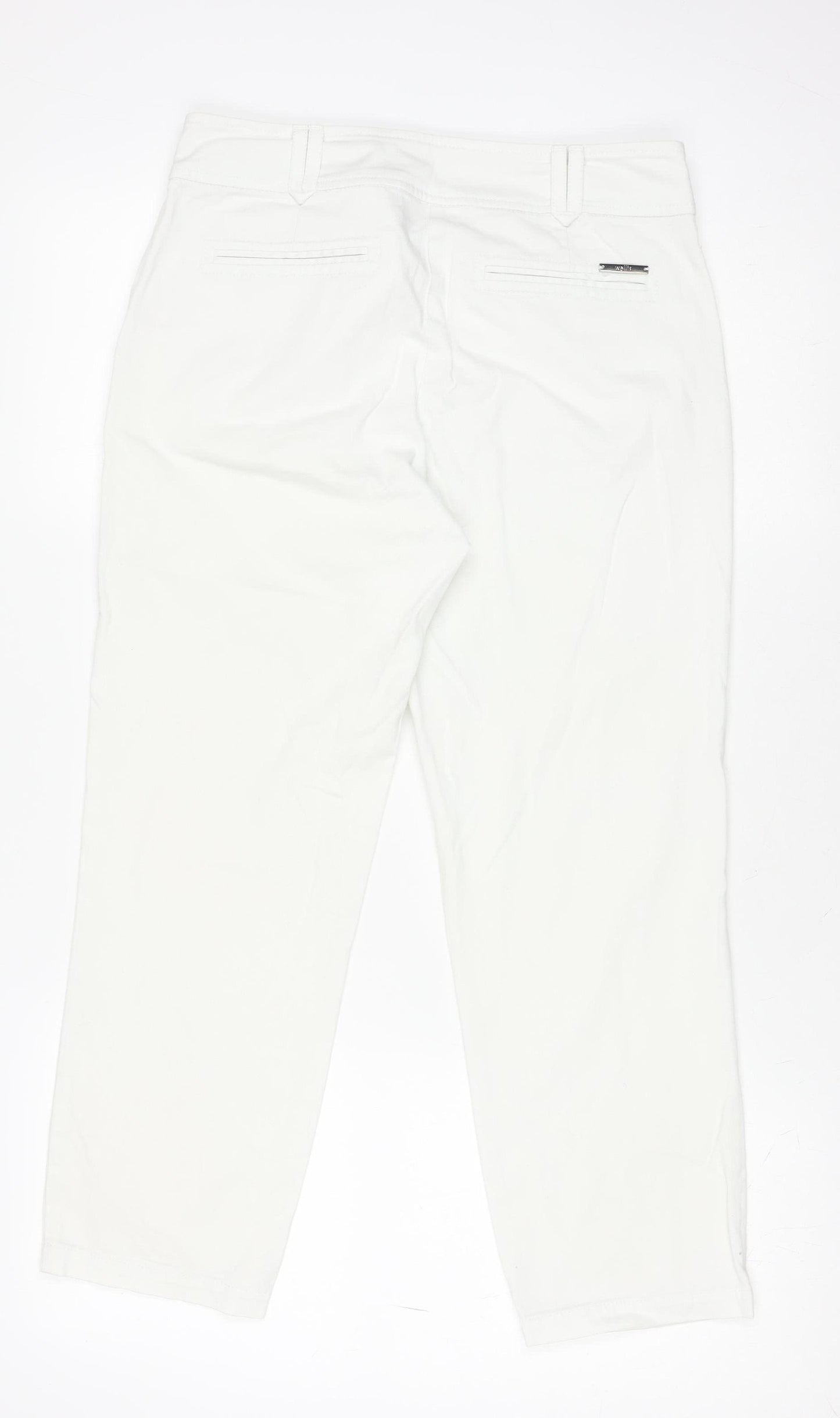 Wallis Women White Slim Fit Capri Jeans Size 8 Stretch Cotton