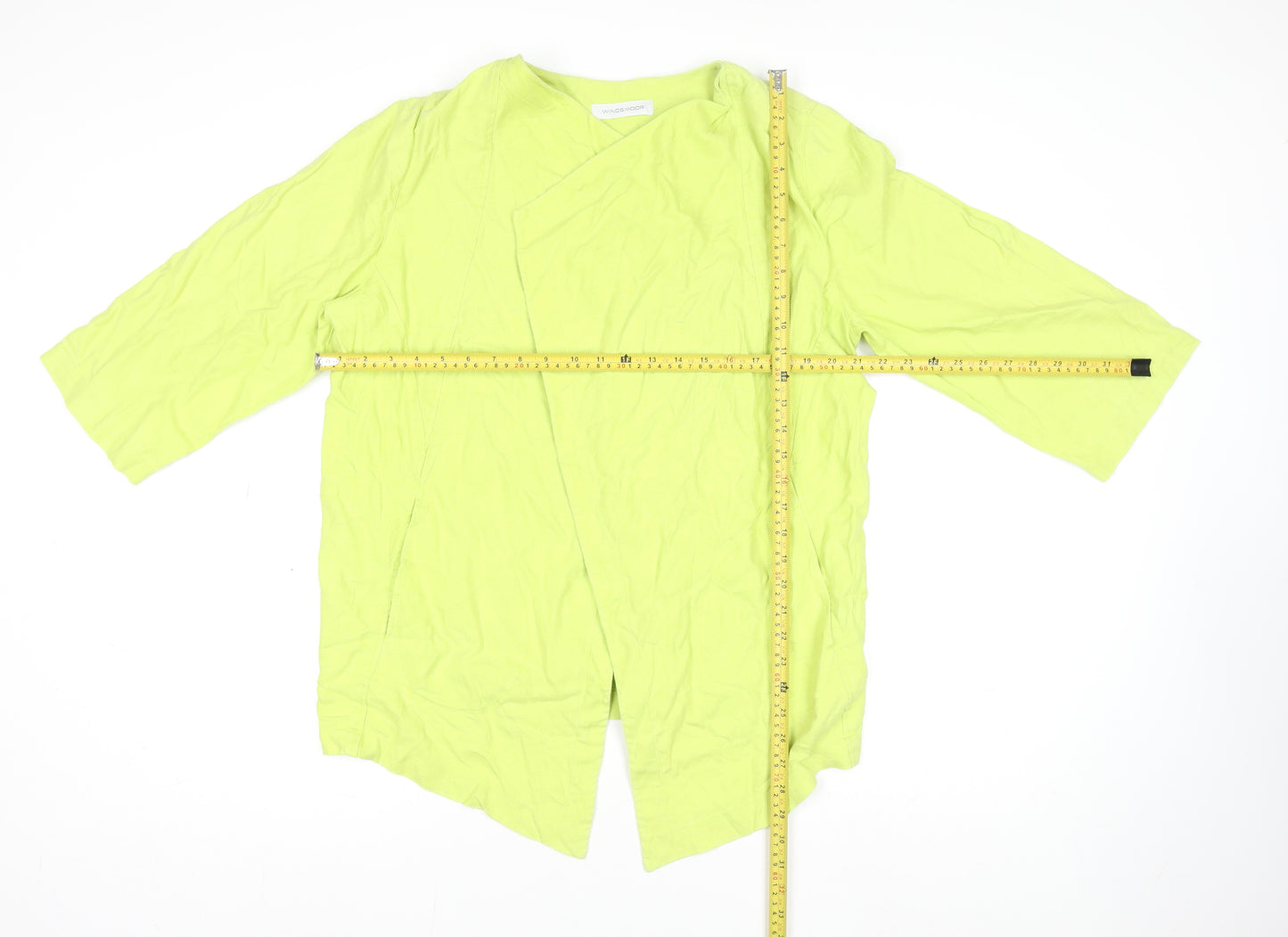 Windsmoor Women's Lime Green Linen 3/4 Sleeve Tunic Jacket Size S