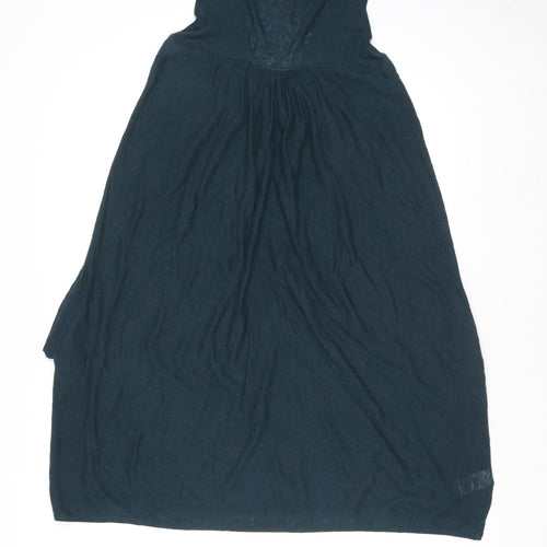 Topshop Women’s Blue Linen Blend Sleeveless A-Line Dress Size 10