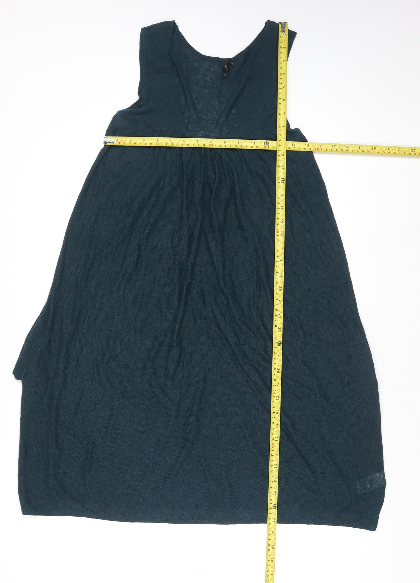 Topshop Women’s Blue Linen Blend Sleeveless A-Line Dress Size 10