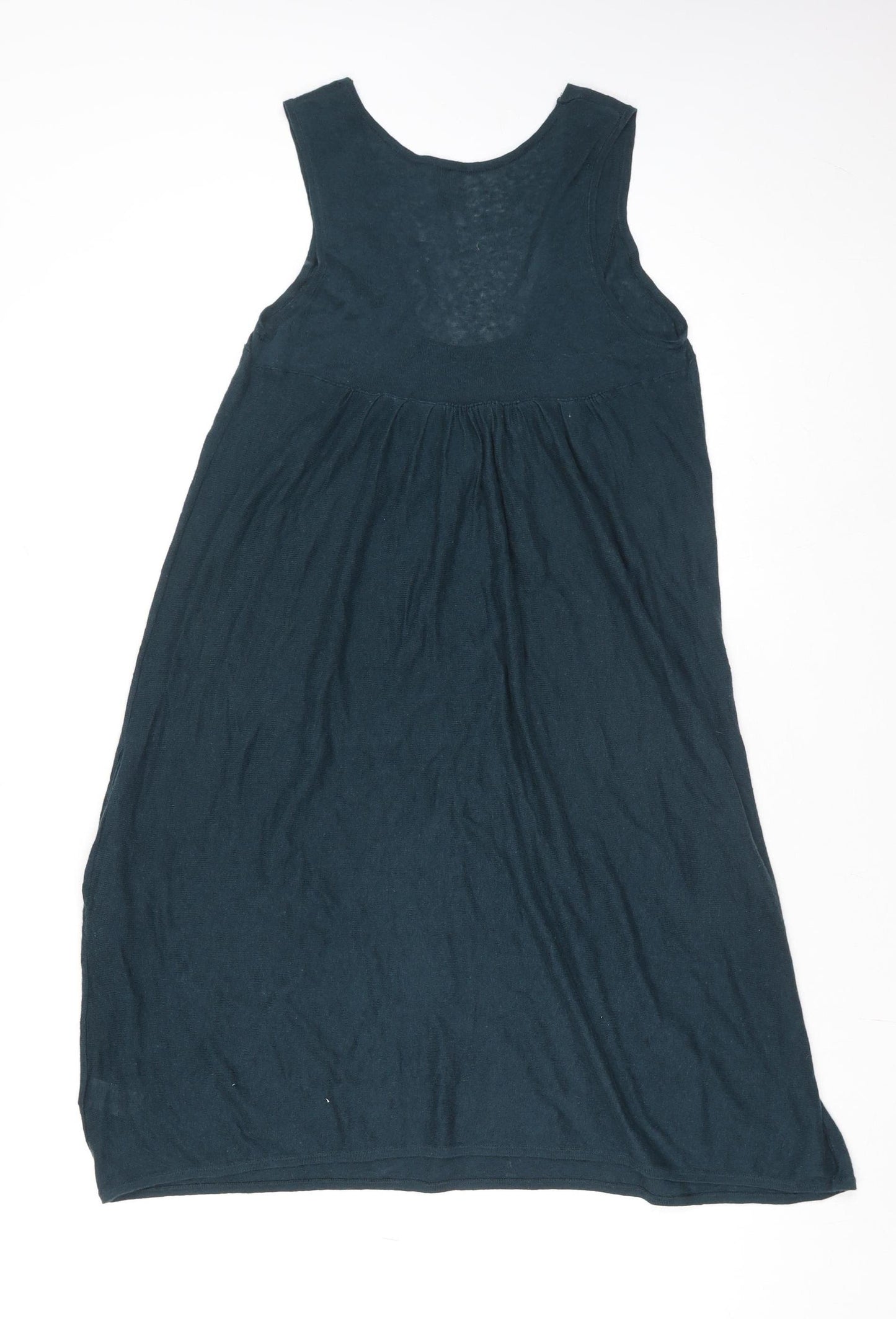 Topshop Women’s Blue Linen Blend Sleeveless A-Line Dress Size 10