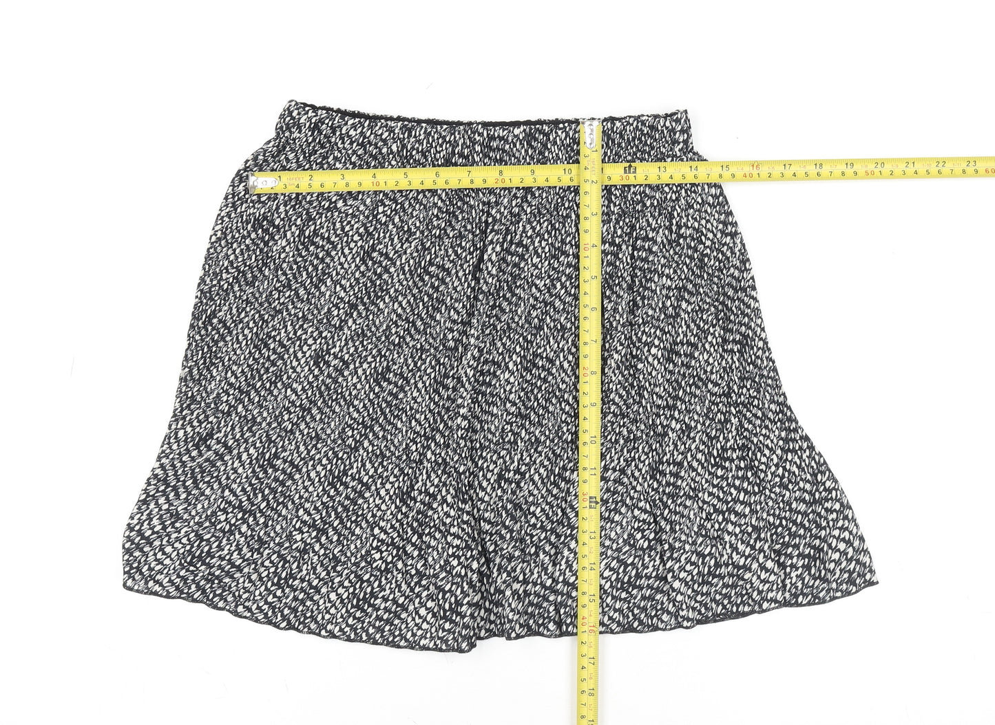 Primark Women’s Black & White A-Line Short Skirt Size 10 Polyester