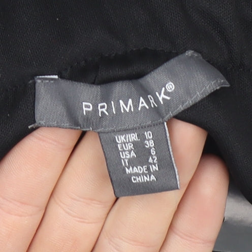 Primark Women’s Black & White A-Line Short Skirt Size 10 Polyester