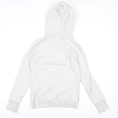 Superdry Womens Grey Pullover Hoodie Small Fleece Lined Casual Sweatshirt