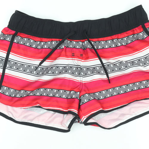 Olaian Womens Pink Striped Boardshorts Size 14 Quick Dry Swim Shorts