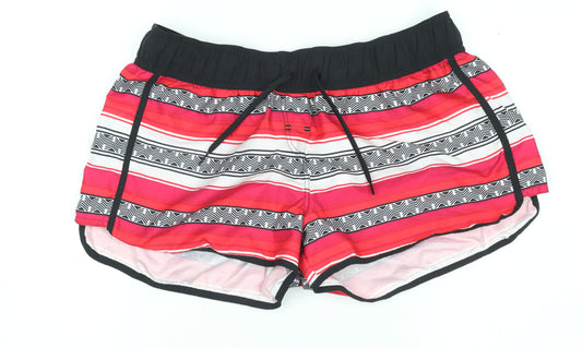 Olaian Womens Pink Striped Boardshorts Size 14 Quick Dry Swim Shorts