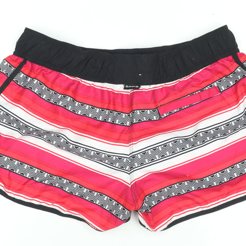 Olaian Womens Pink Striped Boardshorts Size 14 Quick Dry Swim Shorts