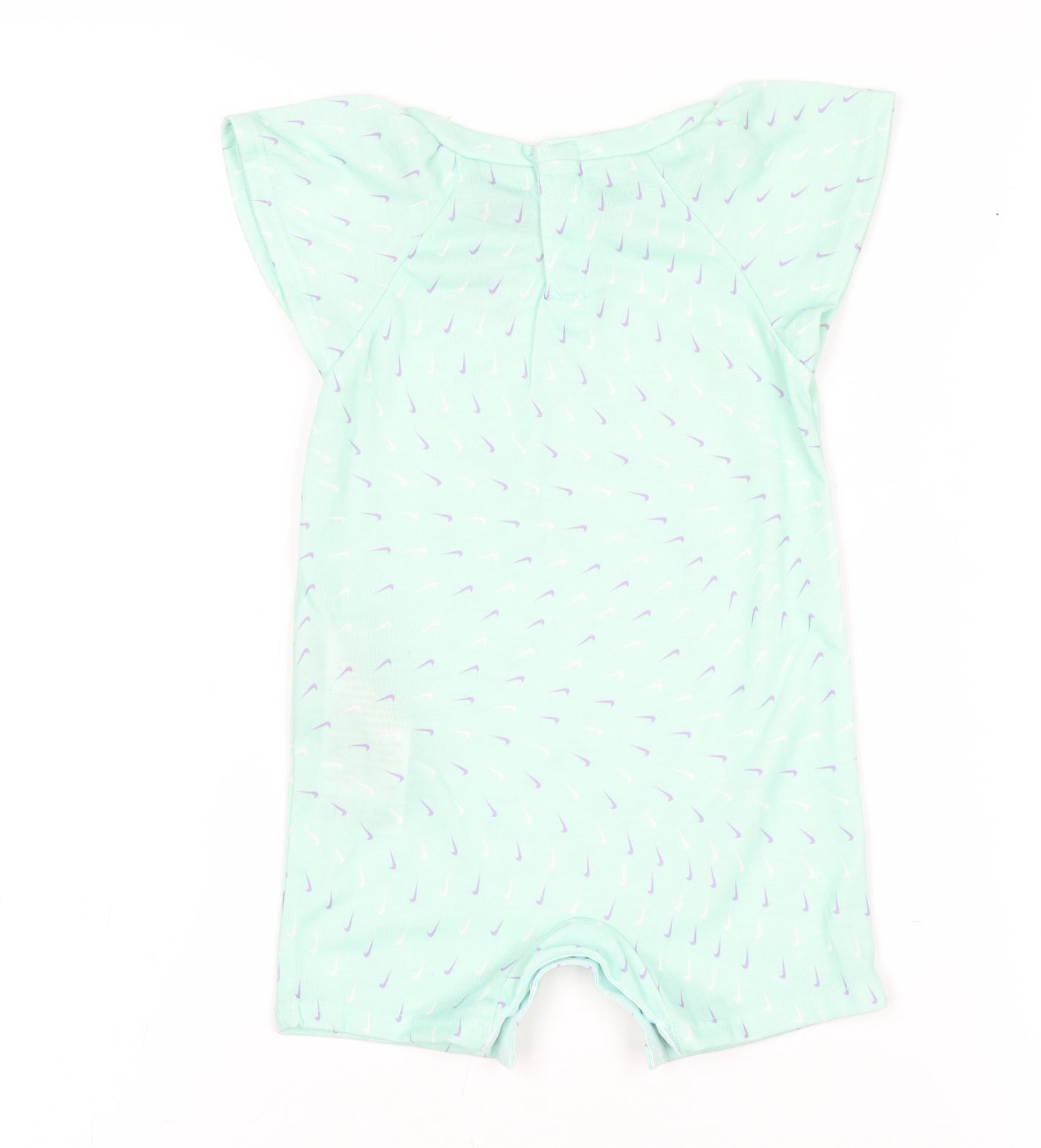 Nike Unisex Baby Green Romper 6-9 Months Lightweight Logo Summer Playsuit
