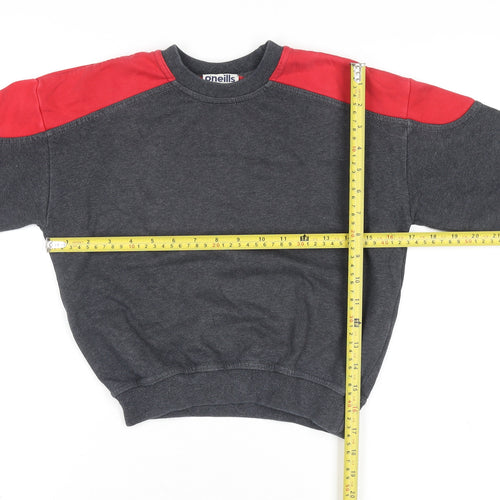 O'Neills Boys Grey & Red Colourblock Fleece Pullover Sweatshirt Age 6-7 Years