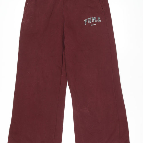Puma Womens Brown M Relaxed Sweatpants Fleece Active Gym Trousers