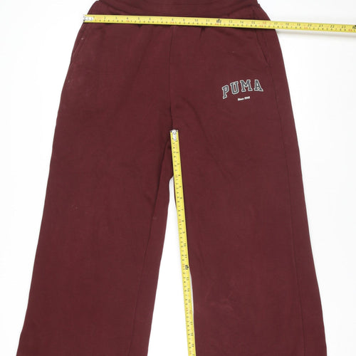 Puma Womens Brown M Relaxed Sweatpants Fleece Active Gym Trousers