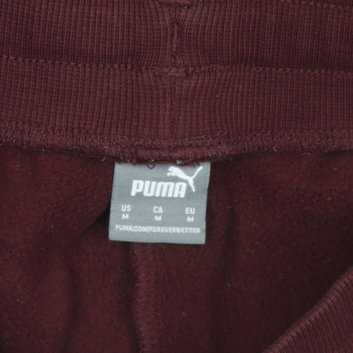 Puma Womens Brown M Relaxed Sweatpants Fleece Active Gym Trousers