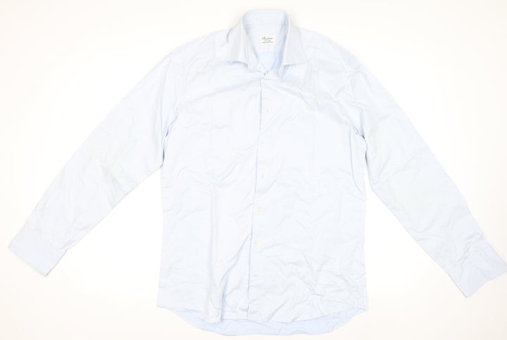 Stenströms Men’s Blue Slim Fit Long Sleeve Cotton Dress Shirt 15.5/39
