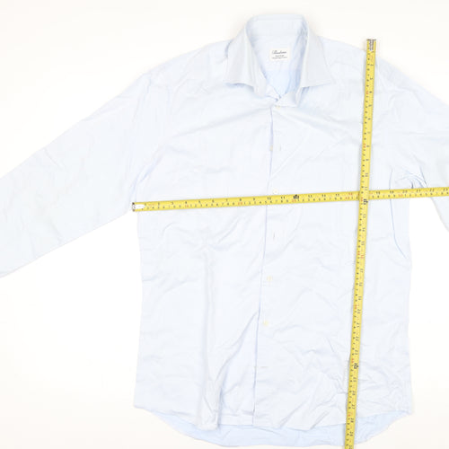 Stenströms Men’s Blue Slim Fit Long Sleeve Cotton Dress Shirt 15.5/39